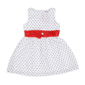 Girls Round Neck Printed Frock